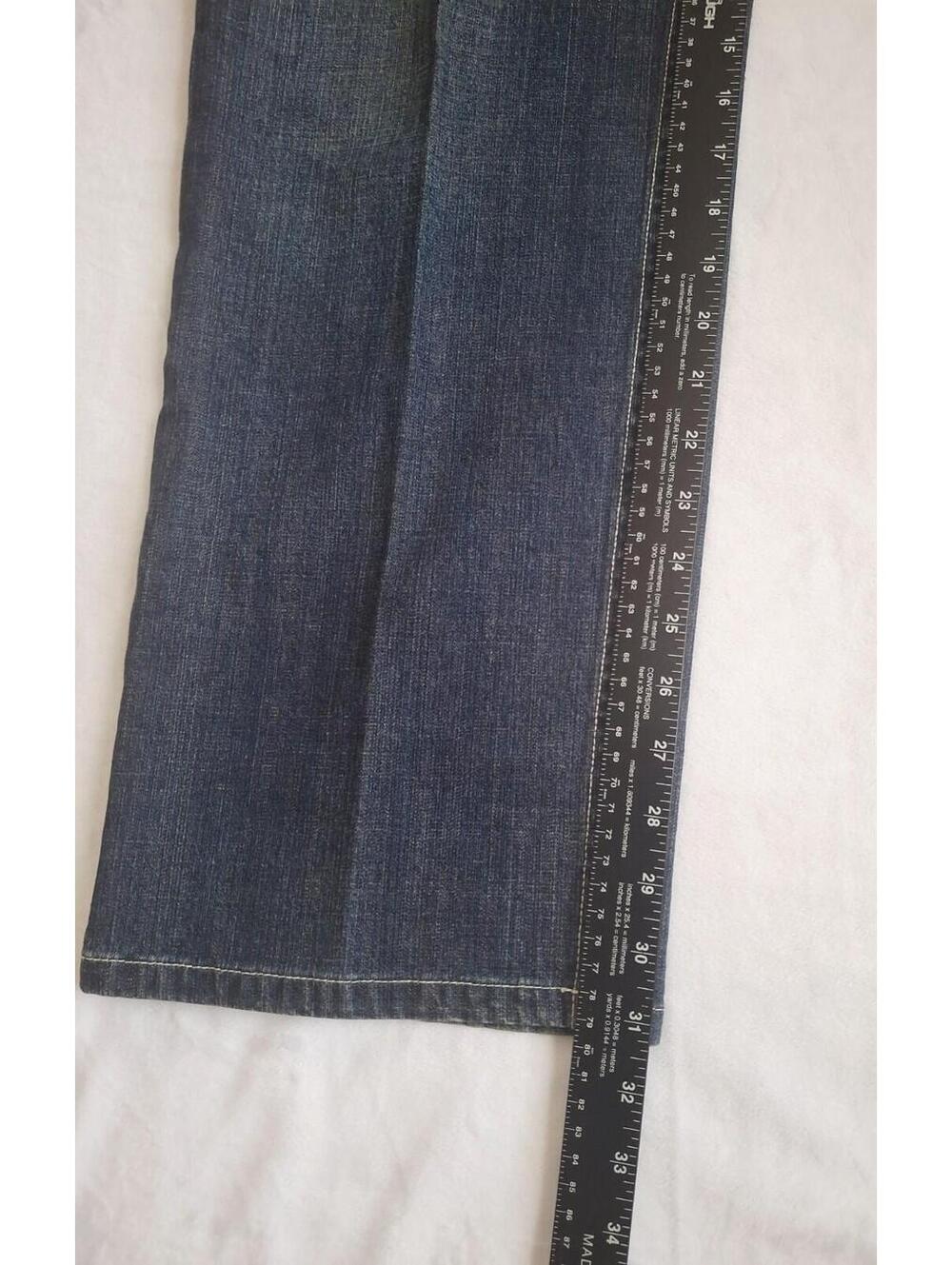 Talbots  Embroidered Floral Distressed Wide-Leg Stretch Blue Jeans  Women's 14 - Picture 7 of 9